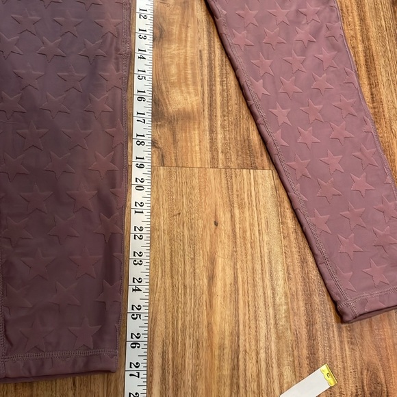 Mono B women’s large leggings high heels waist star pink purple athletic crop - Picture 6 of 8